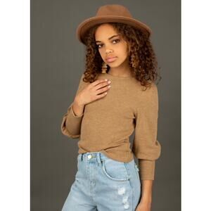 Joyfolie Mia Joy Lynne Top in Brown Sugar Girl's Size 14